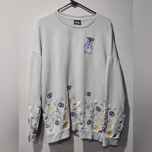 My Neighbor Totoro Soot Sprites Embroidered Floral sweater